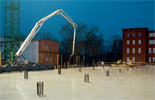 Picture: Pouring the concrete ground slab in the northern part at night